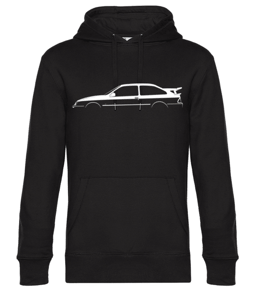Aperçu: 'Ford Sierra RS500 Cosworth' Silhouette - Sweat à capuche premium Unisexe - Noir - Devant