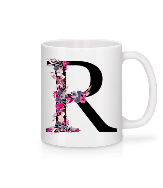 Aperçu: Fleurs Initiale R - Mug en céramique blanc - Blanc - Devant