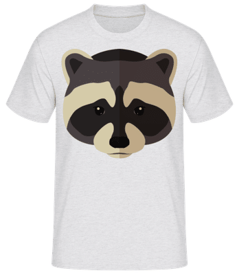 Raccoon Comic Shadow Striped - Camiseta para hombre B&C - Gris moteado - delante