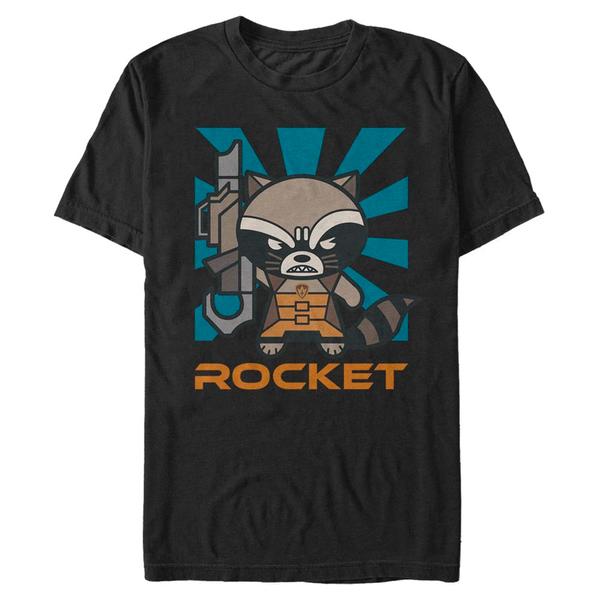 Aperçu: Marvel - Les Gardiens de la Galaxie - Rocket Kawaii - Homme T-shirt - Noir - Devant