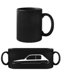 'Peugeot 205 GTI' Silhouette - Taza negra - Negro - delante