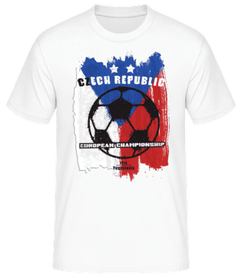 Fußball Tschechien Fahne - Pánske basic tričko - Biela - Predné