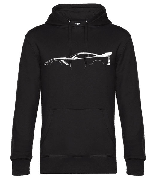 Aperçu: 'Chevrolet Corvette C7 ZR1' Silhouette - Sweat à capuche premium Unisexe - Noir - Devant