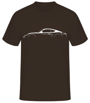 'Porsche Cayman 981' Silhouette  - Men's Basic T-Shirt - Brown - Front