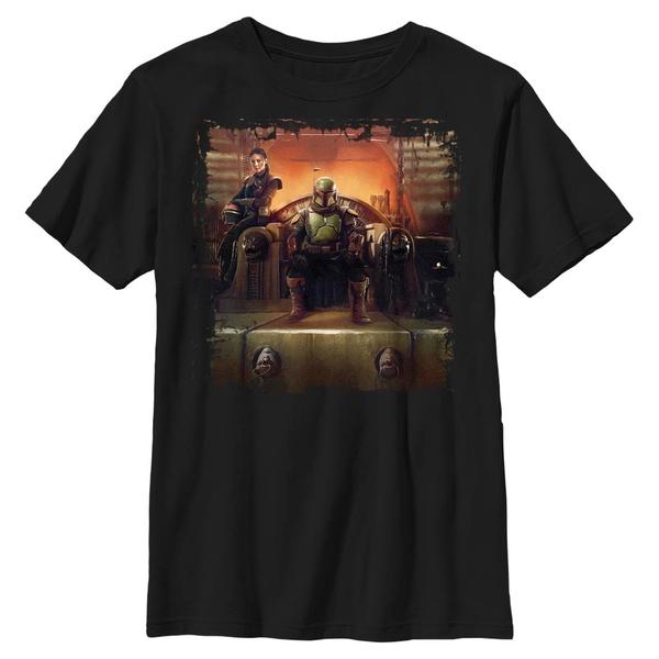 Aperçu: Star Wars - Book of Boba Fett - Skupina Boba Painterly Throne - Enfant T-shirt - Noir - Devant