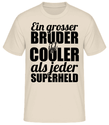 Großser Bruder Superheld - Männer Basic T-Shirt - Creme - Vorne