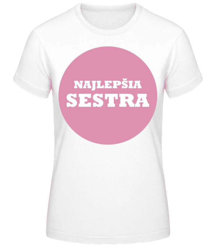 Náhľad: Najlepšia Sestra - Dámske basic tričko - Biela - Predné