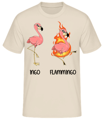 Ingo Flammingo - Männer Basic T-Shirt - Creme - Vorne