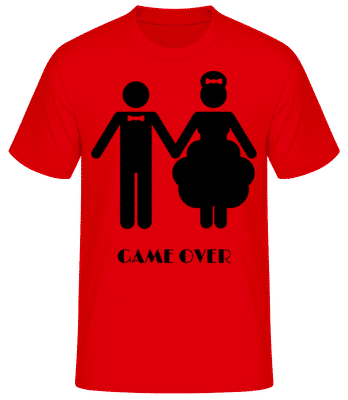 Game Over Wedding - Pánské basic tričko - Červená - Napřed