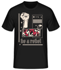 Rebel - Pánske basic tričko - Čierna - Predné