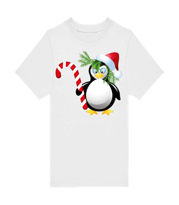 Santa Penguin - Pánske tričko B&C - Biela - Predné