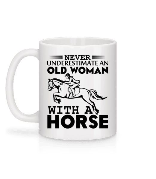 Aperçu: Old Woman With Horse - Mug en céramique blanc - Blanc - Derrière