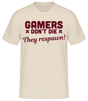 Gamers Don't Die - Men's Basic T-Shirt - Cream - Front