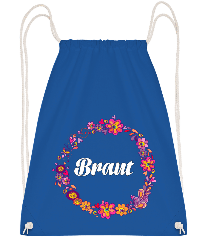Vorschau: Braut - Turnbeutel - Royalblau - Vorn