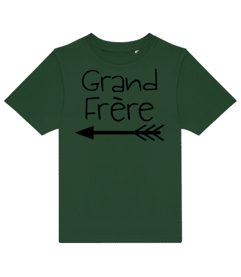 Grand Frère Flèche - T-shirt enfants B&C - Vert bouteille - Devant