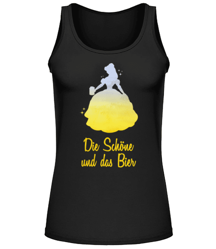 Vorschau: Die Schöne Und Das Bier - Frauen Tank Top - Schwarz - Vorne