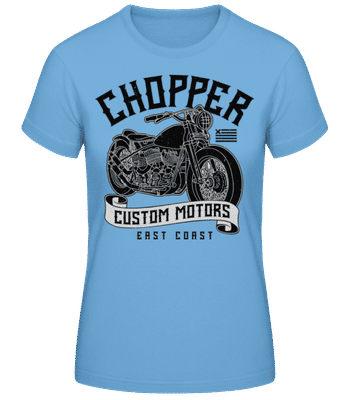 Chopper Custom Motors - T-shirt standard Femme - Bleu clair - Devant