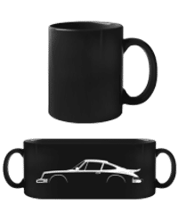 'Porsche 911 Car.3.2 Whale.' Silhouette - Černý hrnek - Černá - Napřed