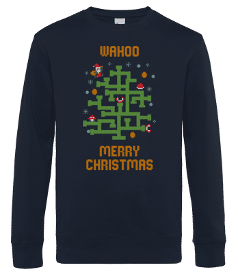 Merry Christmas Ugly Mario - Sweat-shirt standard pour homme - Bleu marine - Devant