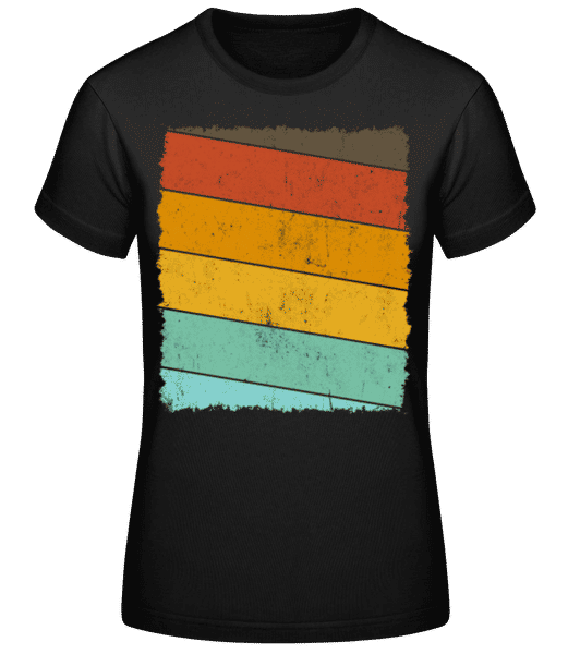Aperçu: Rectangle De Fond Rétro 3 - T-shirt standard Femme - Noir - Devant