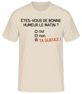 Êtes-vous De Bonne Humeur - T-shirt standard Homme - Crème - Devant