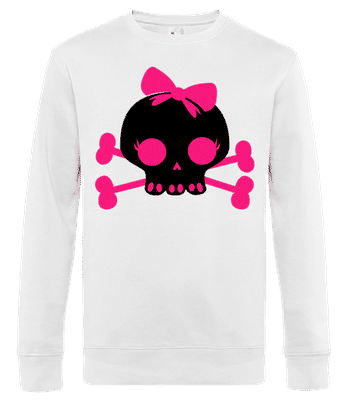 Boucle rose tête de mort emo - Sweat-shirt standard pour homme - Blanc - Devant