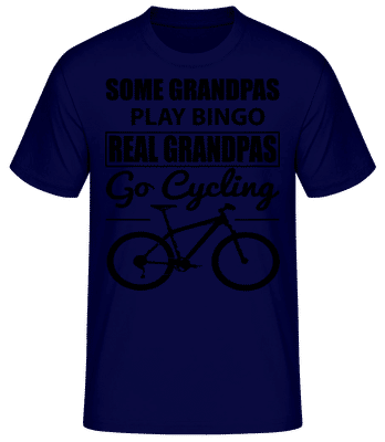 Real Granpas Go Cycling - Men's Basic T-Shirt - Navy - Front