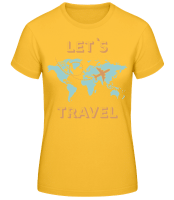 Let Us Travel - T-shirt standard Femme - Jaune doré - Devant