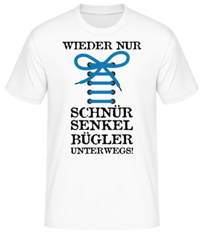 Vorschau: Schnürsenkelbügler - Männer Basic T-Shirt - Weiß - Vorne