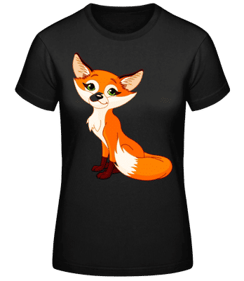 Renard Mignon - T-shirt standard Femme - Noir - Devant