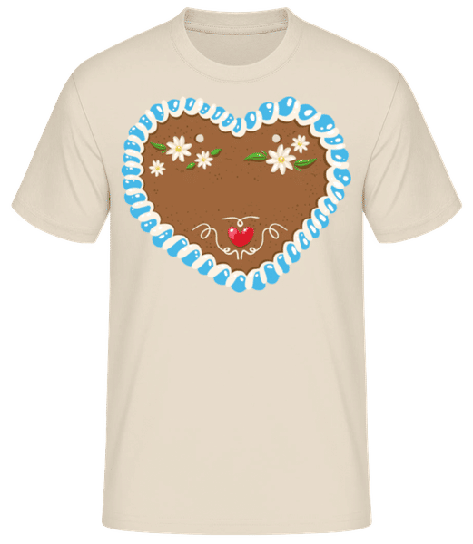 Vorschau: Oktoberfest Herz Vorlage Mann - Männer T-Shirt B&C - Creme - Vorne