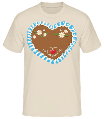 Oktoberfest Herz Vorlage Mann - Männer T-Shirt B&C - Creme - Vorne