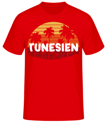Tunesien - Männer Basic T-Shirt - Rot - Vorne