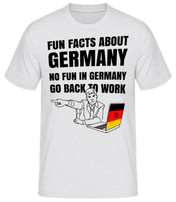 Fun Facts Germany - T-shirt standard Homme - Gris chiné - Devant