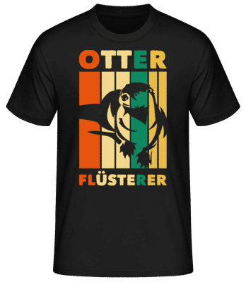 Otter Flüsterer - Männer Basic T-Shirt - Schwarz - Vorne