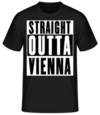 Straight Outta Vienna Black - Männer Basic T-Shirt - Schwarz - Vorne