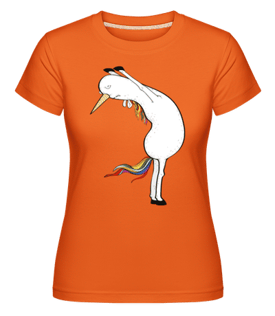 Yoga Licorne Étiré -  T-shirt Shirtinator femme - Orange - Devant