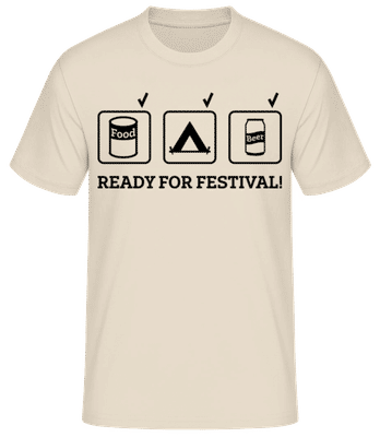 Ready For Festival - Pánske basic tričko - Krémová - Predné