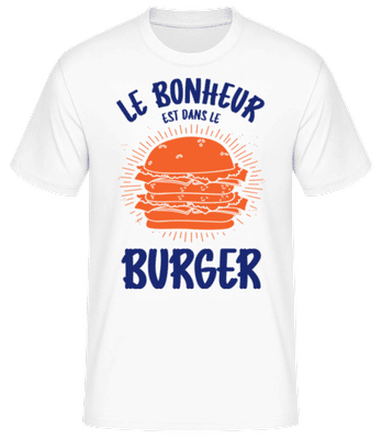 Le Bonheur Est Dans Le Burger - T-shirt standard Homme - Blanc - Devant