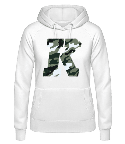 Aperçu: King Camouflage - Sweat à capuche Femme - Blanc - Devant