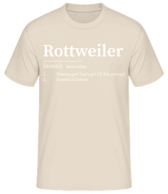Rottweiler Definition - Männer Basic T-Shirt - Creme - Vorne