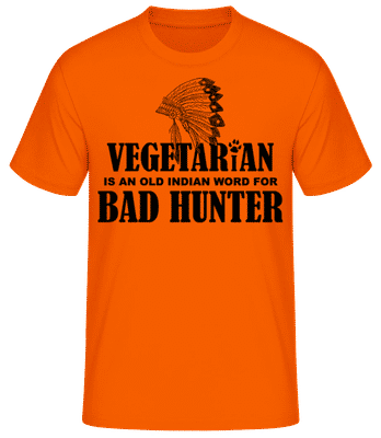 Vegetarian Bad Hunter Indian - T-shirt homme B&C - Orange - Devant