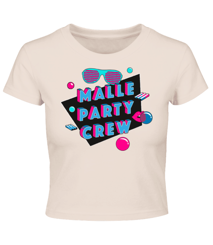 Vorschau: Mallorca Party Crew - Crop T-Shirt - Rosa - Vorne