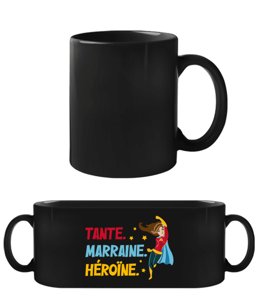 Aperçu: Tante Marraine Héroïne - Tasse Noire - Noir - Devant