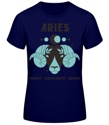 Aries - Frauen Basic T-Shirt - Marine - Vorne