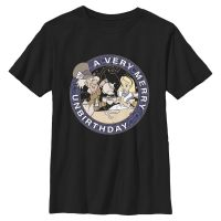 Disney - Alice aux pays des merveilles - Mad Hatter Very Merry Unbirthday - Enfant T-shirt - Noir - Devant