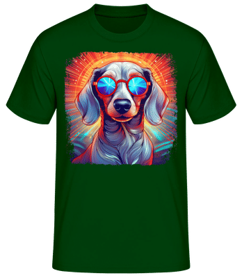 Dachshund Hippie Look - Men's Basic T-Shirt - Bottle green - Front
