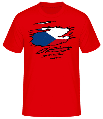 Drapeau Déchiré De Tchéquie - T-shirt standard Homme - Rouge - Devant