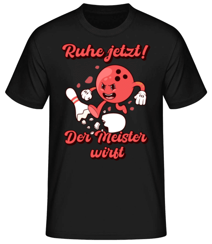 Vorschau: Der Meister Wirft - Männer Basic T-Shirt - Schwarz - Vorne