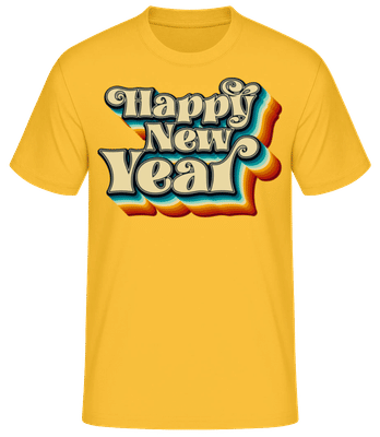 Happy New Year - Men's Basic T-Shirt - Golden yellow - Front